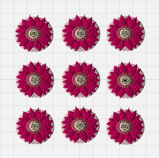 9 Flower Pattern PES Embroidery File