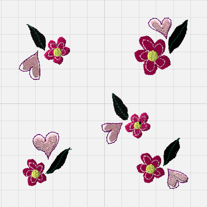 Falling Flowers PES Embroidery File