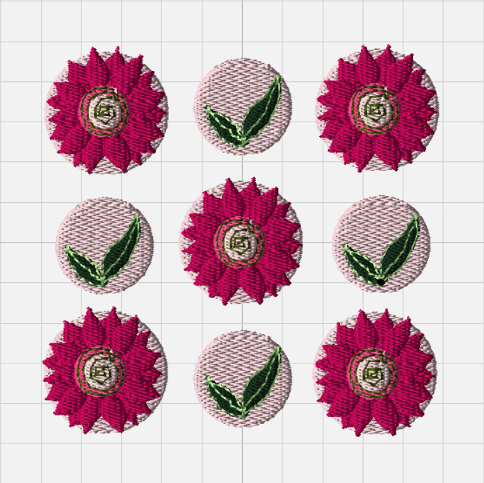 Flower Pattern Leafs PES Embroidery Files