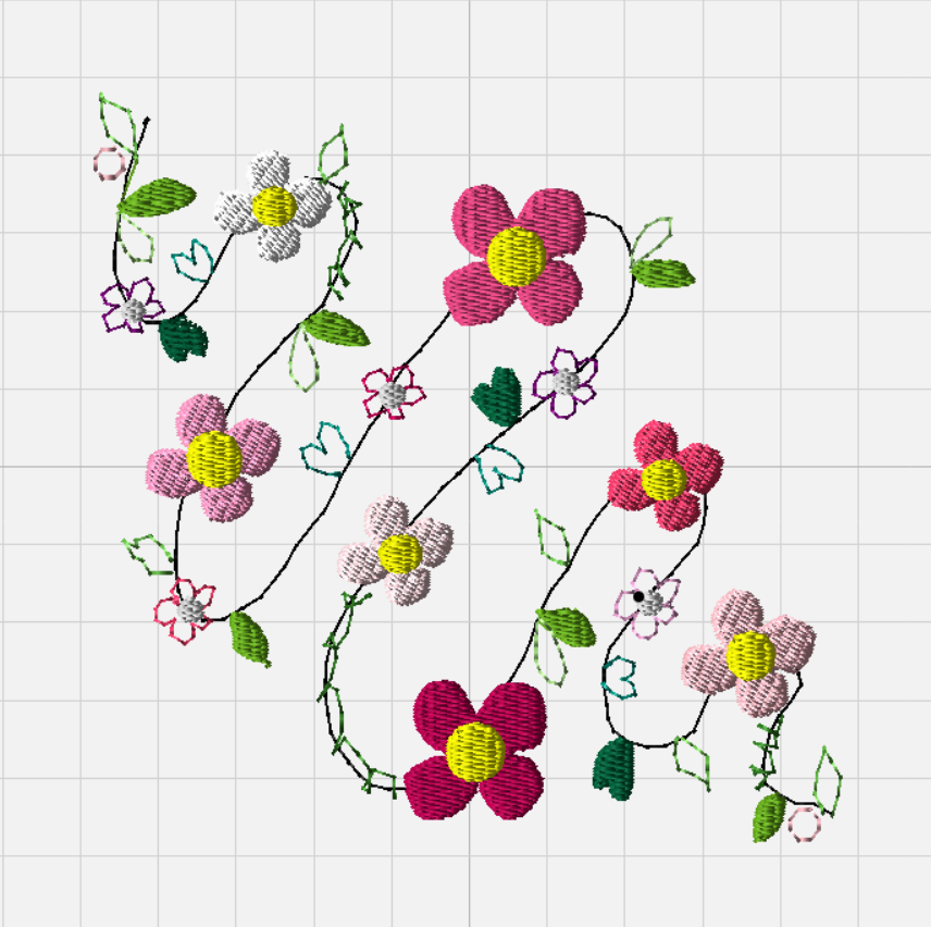 String Flowers Embroidery File